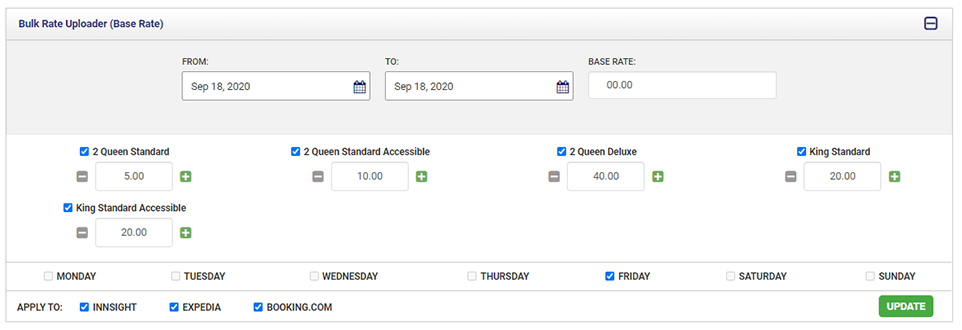 Hotel PMS - Update your Rates