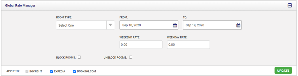 Hotel PMS - Update your Rates