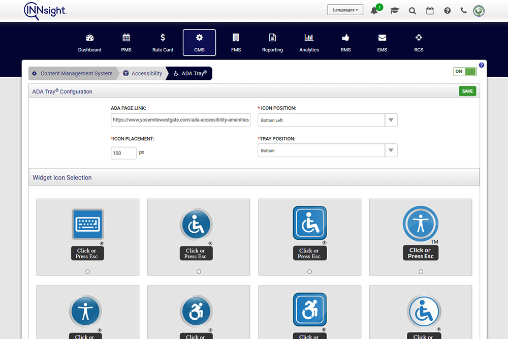ADA Accessible Features in Content Management System