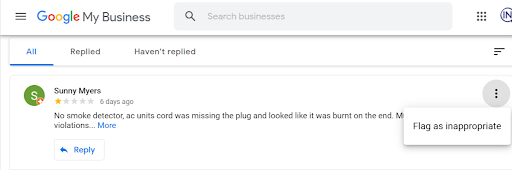 Negative Google Review