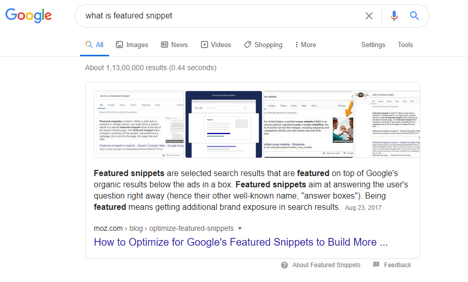 Paragraph Featured Snippet