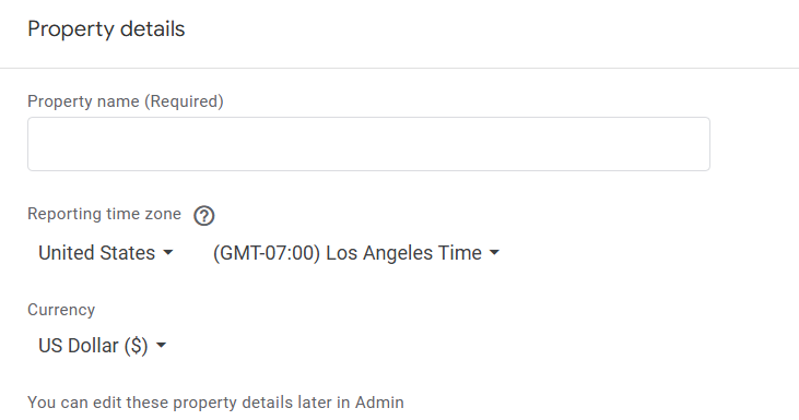 GA4 Property Details