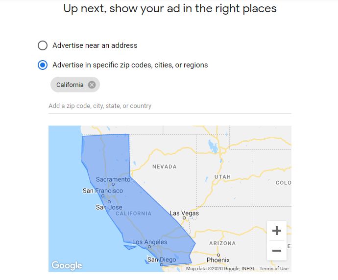 show ads in right place