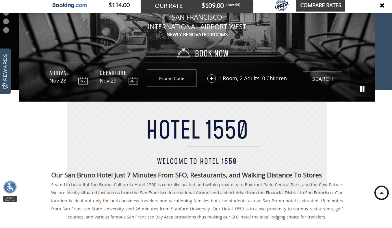 Hotel 1550 Homepage