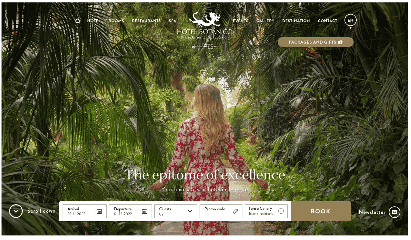 Hotel Botanico Homepage