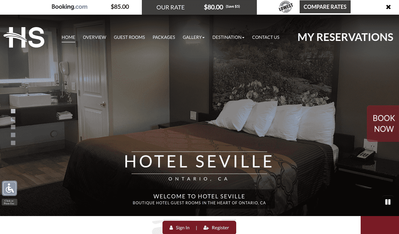 Hotel Seville Homepage